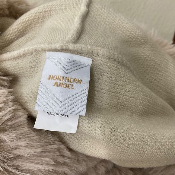 Northern Angel S/M Fringe Vest Cardigan Open Front Faux Fur Hooded - Picture 4 of 10